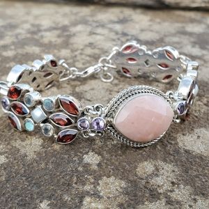 Nicky Butler Sterling Silver 925 Quartz Garnet Amethyst RAJ LIMITED Bracelet